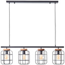 Pendelleuchte Inga, braun, 157,5 x 20 cm, Metall Pendellampe, dimmbar