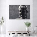 Canvasbillede, Buddha på grå baggrund