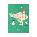Plakatowa mapa - Bali - Rzeki