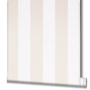 Stribet tapet non-woven Novamur Yvi hvid, hvid, beige