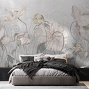 Vintage bloemenbehang in grijs | Bloemenbehang - Ms Tiff