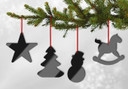 Décoration en verre acrylique pour sapin (4 pièces)