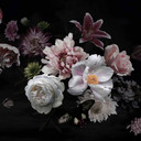 Floral Flowerbouquet tapet i sort og hvid - non-woven tapet Designwalls 2 - 2,55 x 3,5 m