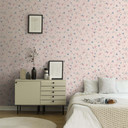blomstret tapet cremegrøn - non-woven tapet landsted A.S. Création - mat lys struktur