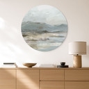 Wanddecoratie Zacht Kustlandschap Grijs - Cheney - Alu-Dibond Rond