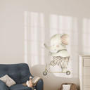Wallsticker elefant på en rolle