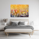 Canvasbillede, Farverige blomster eng natur