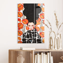 Akrylbillede Kvinde med retro valmueblomster - Hülya