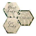 Hexagone - Bois placage de bouleau - Plantlady is the new Catlady (Set de 3)