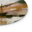 Glasbild Warme Pinselstriche abstrakt - Cheney - Rund