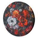 Rundes Leinwandbild Blumen Blätter Rosen