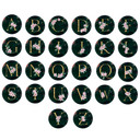 Muursticker Letters Ronde Bloemen - per stuk