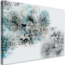Canvasbillede, Blå blomster abstrakt