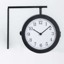 Bahnhofsuhr im Vintage Style aus Metall, schwarz | 28x25,3 cm