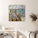 Glasbild Zamart - Kandinsky trifft Warnemünde - Quadratisch