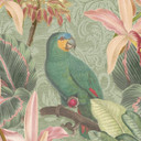 Dżungla z papugami zielona | Fototapeta dżungla - Bloomery Decor