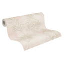 blomstertapet creme grøn - natur tapet landstil - non-woven tapet stue gang