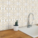 Naklejki na płytki Fredriksson - Art Deco - Złota geometria - Zestaw 12 sztuk