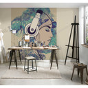 Livingwalls papier peint photo ARTist Acryl Lady motif aquarelle beige, bleu, turquoise