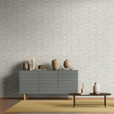 Non-woven tapet med geometrisk mønster, trekanter beige, grå grafik