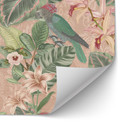 Samoprzylepny panel ścienny do kuchni dżungla z papugami różowy - Bloomery Decor