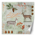 Fototapete, Hirsche Abstrakt Hintergrund Shabby Chic Stil - Andrea Haase