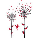 Wallsticker Rød Mælkebøtte