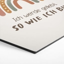 Alu-Dibond Hexagon mit Boho-Regenbogen - positiver Spruch 'Ich werde geliebt'