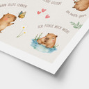 Affirmationsposter Capybara für Kinder