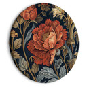 Rundes Leinwandbild Retro Blumenmuster im Kelim-Sti