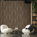 Papel pintado no tejido de color marrón efecto madera panel 3D aspecto moderno 