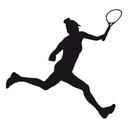 Muursticker Tennisspeelster 02