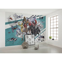 Vlies Fototapete - Star Wars Cartoon Collage Wide - 400 x 280 cm