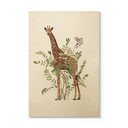 Plakat drewniany żyrafa w kwiaty - Frida Floral Studio