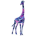 Muursticker Polygoon Galaxy Giraffe