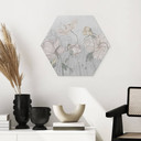 Wanddecoratie vintage stijl bloemen in grijs - Ms Tiff - Alu-Dibond