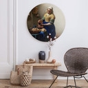Wandcirkel Alu-Dibond Vermeer - Melkmeisje