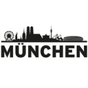 Muursticker Bayern München Skyline met logo