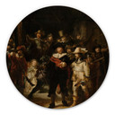 Obraz drewniany Rembrandt - Straż nocna - okrągły