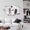 3D - Wallsticker Banksy - Policeman searching girl