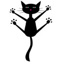 Wallsticker Hængende sort kat