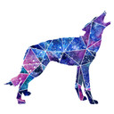 Muursticker Polygoon Wolf