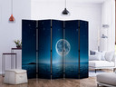 Paravent, Raumteiler freistehend, Trennwand - Moonlit night II, 5-teilig - einseitig bedruckt - 225x