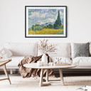 Plakat van Gogha - Pole pszenicy z cyprysami