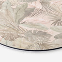 Billede af tropiske blade i junglen i pastel - Bloomery Decor - rund – print på aluminium