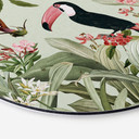 Vægcirkel Tukan i et jungleparadis - UN Designs – print på aluminium (Alu-Dibond)