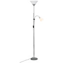 Deckenfluter mit Leselampe Oskar, weiß, 180 x 25 cm, Metall Stehlampe