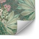 Samoprzylepny panel ścienny do kuchni paw w tropikalnym ogrodzie na mozaice - Bloomery Decor