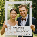 Fotoramme Bryllup med blomster - kan personaliseres