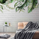 WatercolorLea2 plantetapet i grågrøn - non-woven tapet Designwalls 2 - 2,55 x 3,5 m